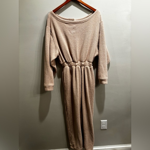 Free People Cream Jumpsuit Relaxed Fit High-Waisted soft terry cloth casual XS - Picture 10 of 11